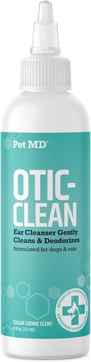[BRSW2AQ3CV5GOHLV] Pet MD Cat & Dog Ear Cleaner - Otic Ear Solution for Dogs - Pet Ear Cleaner - Cat Ear Cleaner Liquid - Cat & Dog Cleaning Supplies - Sugar Cookie Scent - 8 oz.
