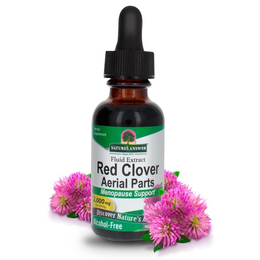 [BRSWIYTYCUOAYETY] Nature's Answer Red Clover Extract 1 Ounce - Alcohol Free, Women Wellness, Female Support Supplement with Daily Sevrings Extract, Kosher, Gluten Free, Made in USA