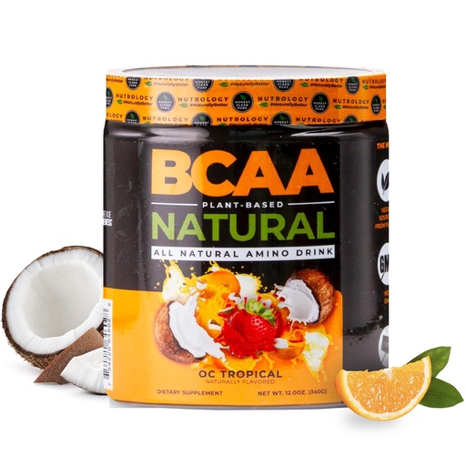 [BRSWG2YHPIBGMHLB] Nutrology BCAA Natural - Plant Based BCAA Powder, Orange Coconut Flavor, Optimized 2:1:1 Ratio Amino Acids Powder for Pre Workout & Post Workout Recovery, Vegan, Gluten-Free, Non-GMO, 30 Servings