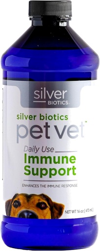 [BRSW2FIFOV6GY33V] Silver Biotics Pet Vet Immune Support | Enhances The Immune Response in Pets | 16 Fl Oz
