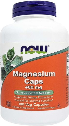 [BRSWIZL6OEGR2DLI] NOW Magnesium 400mg, 180 Veg Capsules