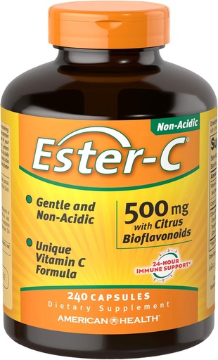 [BRSWIYQ6BANA43T6] American Health Ester-Vitamin C ar Citrus Bioflavonoids 500 Milligrams 240 kapsulas