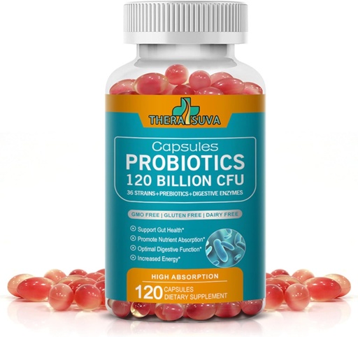 [BRSROHADCUOR6YDX] Probiòtics 120 milions de dòlars CFU-36 Estrans + Prebiotics Orgueic + menjar natural suplementari per la implementació de Gut Salut- 120 Softgelis, 60 de dia de la Ciutat