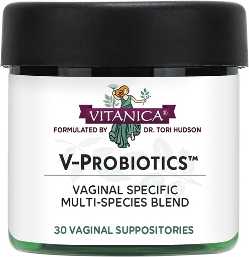 [BRSROGI6AAORE2QZ] Vitanica V-Probiotics - Probiotics for Women - Vaginal Suppositories with Lactobacillus Rhamnosus, Gasseri & More - בריאות נשים - ליידי - 30 Vaginal Suppositories