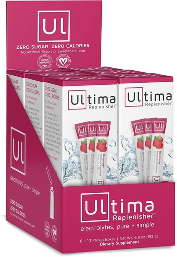 [BRSWGZD7OAMGAHY2] Ultima Hydrating Electrolyte Powder, Raspberry, 60 Count Stickpacks