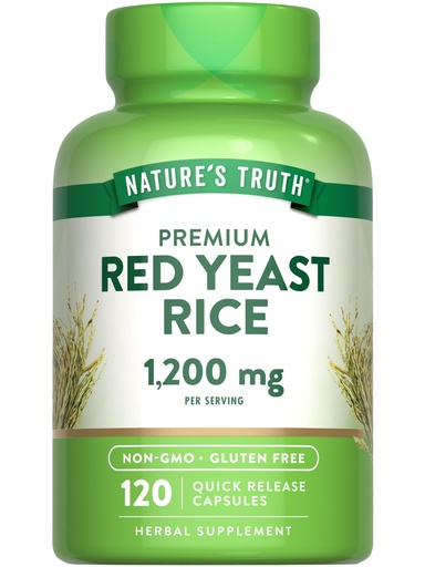 [BRSWICQBBAFBKHI5] Nature's Truth Red Yeast Rice Herbal Supplement | 1200 mg | 120 Capsules | Non-GMO & Gluten Free Supplement
