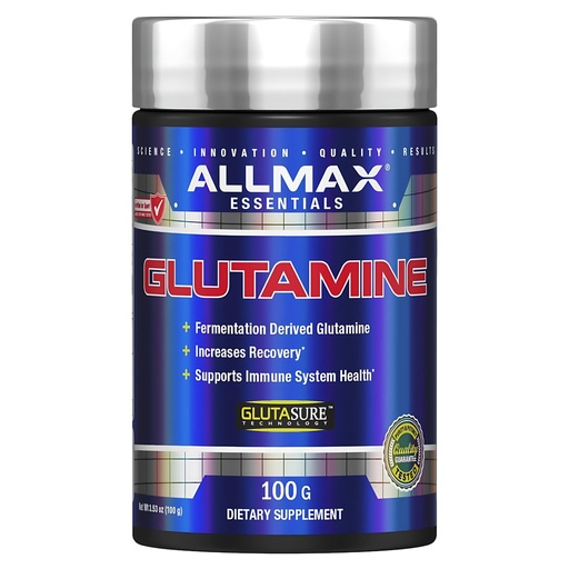 [BRSWIYYZBIGGCFDM] ALLMAX L Glutamine Powder 100g, Fermented L-Glutamine Powder Pure, Unflavored Glutamine Supplement for Gut Health, Recovery & Immune Support, Vegan, Gluten Free