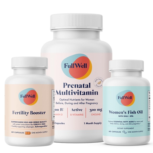 [BRSROFQNCAHB4HYY] FullWell Women's Fertility Trio, Lemon Essence Multivitamin, 30 Servings