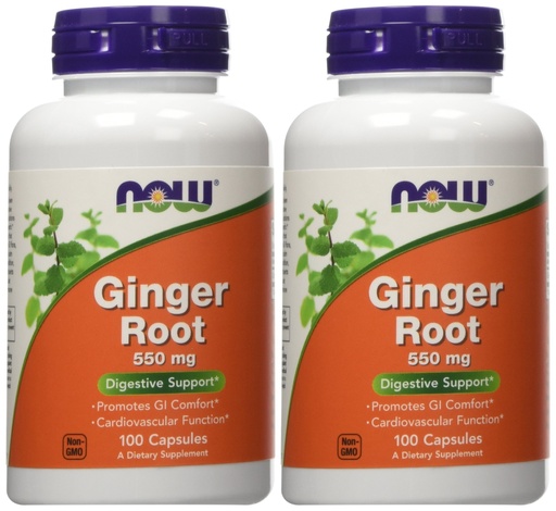 [BRSWIYAFBIHAOEA7] Ginger Root 550mg 100 Capsules (Pack of 2)