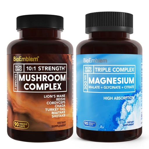 [BRSRABIHOF4GG3AU] BioEmblem Triple Magnesium Complex and Mushroom Complex