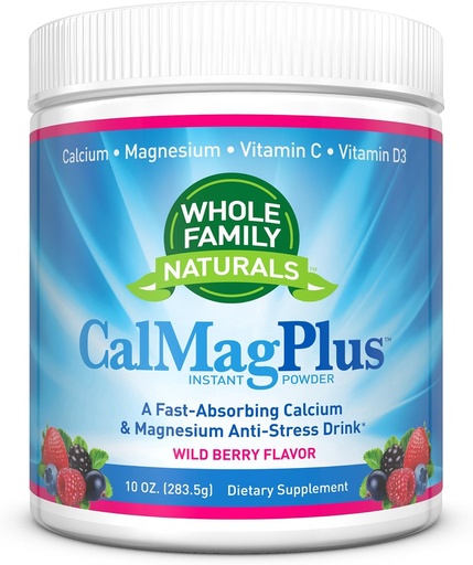 [BRSWGFQPPMOQ4EYV] Calci Magnesi Powder suplementari - CalMag Plus amb Vitamina C i D3 - Guten Free, Non GMO, Wild Berry Flavor - Hotts ruve Cali Cal beure Calci i Gunesi i Magowder