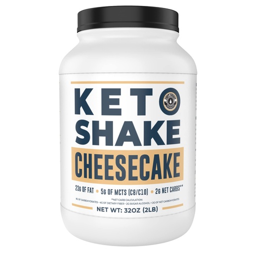 [BRSWYZQNPMCQIFI4] Cheesecake Keto Meal Replacement Shake [2lbs] - Low Carb Protein Powder Shake Mix, High Fat with MCTs, Collagen Peptides and Real USA Cream Cheese