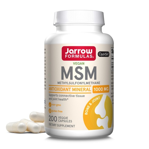 [BRSWIYTYC4DQEHDA] Jarrow Formulas MSM 1000 mg - 200 Veggie Capsules - Methylsulfonylmethane - Source of Sulfur - Dietary Supplement Supports & Strengthens Joints - Up to 200 Servings