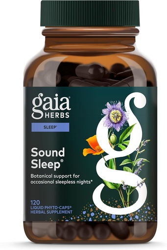 [BRSWIYL7C4ARUCQZ] Gaia Herbs Sound Sleep - Natural Sleep Support to Promote Calm & Relaxation - with Valerian Root, Passionflower & More - 120 Vegan Liquid Phyto-Capsules (40-Day Supply)