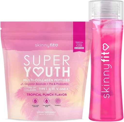 [BRSRAGABBMNGE3QV] SkinnyFit Super Youth Tropical Punch Collagen with Bottle Bundle