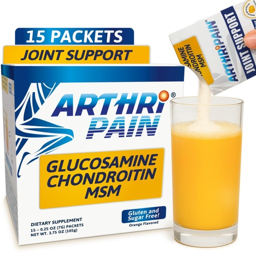 [BRSRMBQZDEAQIHQ7] Arthripain – Joint Support Cartilage Repair Supplement – Clinically Tested Joint Juice - Ligament Relief Support – Glucosamine Chondroitin MSM – Swollen Knee Treatment –Sugar-Free – Made in US - 15ct