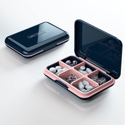 [BRSW2GAHCEDRMYAU] Travel Pill Case, Pill Box - Acedada Portable Pill Holder, Travel Pill Container Pill Carrier for Purse, Waterproof Compact Medicine Organizer Box, Blue