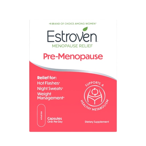 [BRSWIBQ4AAHRMEA5] Estroven Pre-Menopause Relief, 30 Ct., Clinically Proven Ingredients, Provides Menopause Relief plus Night Sweats & Hot Flash Relief, Drug-Free or Estrogen Free