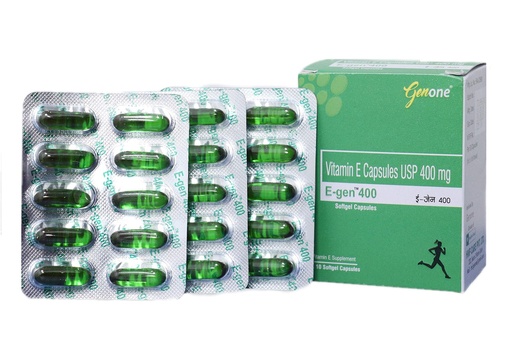 [BRSWGAYZCUJWEETP] genone E-Gen 400 Vitamin E Capsule for Glowing Face, Skin and Hair Nutrition (30 Capsules)
