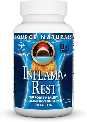 [BRSWIYT7BR5RYFDI] Source Naturals Inflama-Rest - Herbal " Mineral Blend with Turmeric, Boswellia, Ginger, Quercetin - Maximum Stress Relief " restation - 30 Tablets