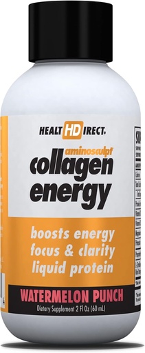 [BRSWGAYFCN4GEGTF] HEALTH DIRECT - AminoSculpt Collagen Energy - Liquid Collagen for Hydration, Circulation, Energy - Vitamin B12, Electrolytes, L-Citrulline, Amla - Watermelon Punch - 12 Pack (Fl Oz), 12 Servings