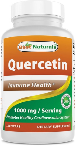 [BRSWGCYKCQNB4D3V] Best Naturals Quercetin 1000 mg/Serving 120 Veggie Capsules (120 Count (Pack of 1))