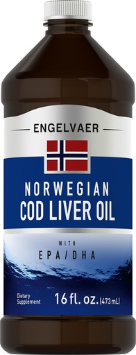 [BRSRMYIZBZYAGCDZ] Piping Rock Cod Liver Oil Liquid | 16 fl oz | with EPA DHA | Engelvaer Norwegian | Non-GMO, Gluten Free Supplement