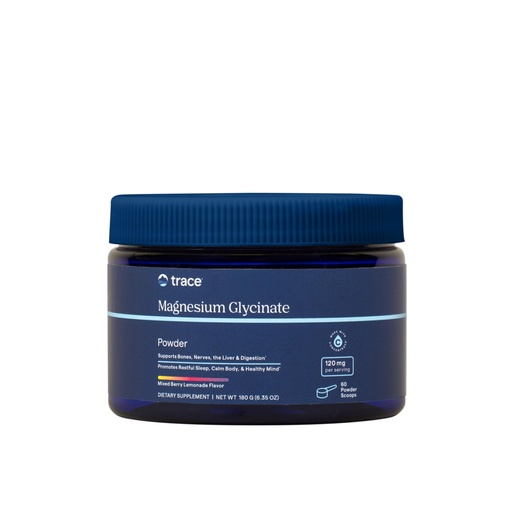 [BRSROHQ2OEHREAYU] Trace Minerals Magnesium Glycinate Powder - Daily Magnesium Powder for Sleep Support - Calming Bedtime Drink - Natural & Gentle - Mixed Berry Lemonade - 180g (60 Servings)
