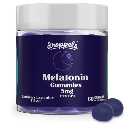[BRSROAQEDIIAMEL4] Droppels Melatonin Gummies for Adults – 5mg Sleep Support, Vegan & Plant-Based with Chamomile, Natural Sleep Aid for Falling Asleep Faster & Staying Asleep (60 Count)
