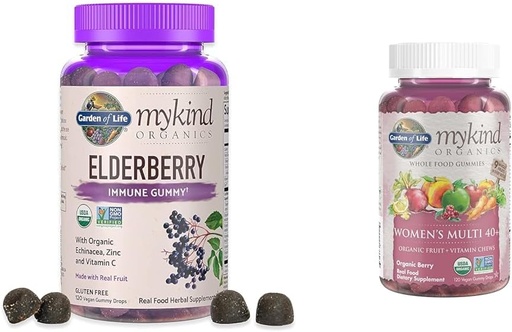 [BRSROAIQABYGYDLL] Jardin de la vie Bios Gommies de mûrier pour Adultes et Enfants - Supplément de soutien immunitaire avec Fruits et Organiques Bios Femmes 40+ Vitamines Gommy - Berry - Certifié biologique