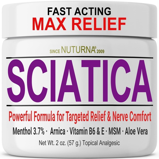 [BRSROGIHB4IAI3D4] Sciatica Nerve Cream - Maximum Strength Comfort Cream for Feet, Hands, Legs, Toes, Back - Natural Ultra Strength Arnica, MSM, Menthol, Soothing Comfort, 2 Oz