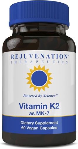 [BRSW2CQTDEBRMFDJ] Rejuvenation Therapeutics Vitamin K2 MK-7 | 60-Day Supply, High Potency (300mcg) | Easy to Swallow Vegetarian Capsules