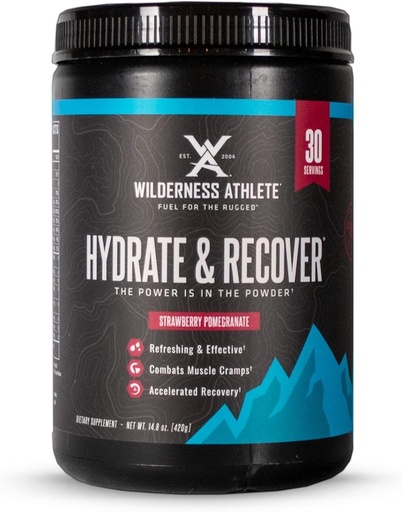 [BRSWKH36BUAQMDQ2] Wilderness Athlete - Hydrate & Recover | Liquid Hydration Powder Electrolyte Drink Mix - Recover Faster with Bcaas - Hydrate Powder with 1000mg of Vitamin C - 30 Serving Tub (Strawberry Pomegranate)