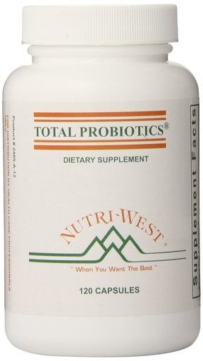 [BRSWIYQHBJ6GK3D6] nutri-west Total Probiotics 120 Capsules, 2.4 Ounce