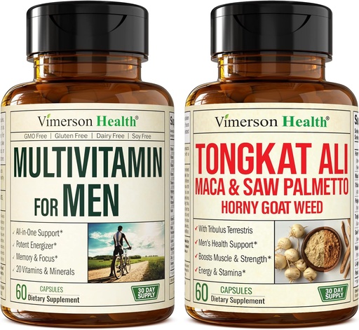 [BRSRAGIZOV7GCF3V] Vimerson Health Multivitamin for Men ' Tongkat Ali for Men with Horny Goat Weed, Maca Root Powder, Tribulus Terrestris, Saw Palmetto Extract