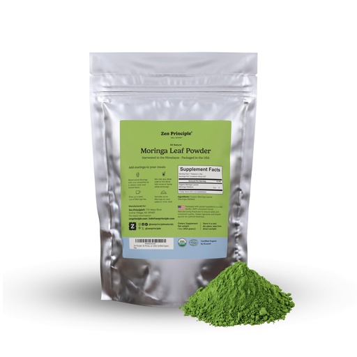 [BRSWKE36AAFRSAD6] Zen Principle 1 lb. Premium Organic Moringa Oleifera Leaf Powder. USDA Certified Organic.