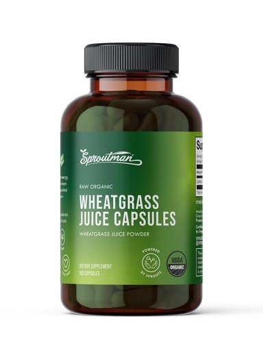 [BRSWGEAPOAMBYA3K] Organic Wheatgrass Juice Powder Capsules by Sproutman - 100% Pure Wheatgrass - Aids Digestion - High in Vitamins, Antioxidants, Chlorophyll, Enzymes, Minerals & Energy (150 Pills)