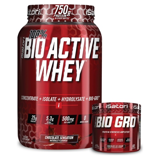 [BRSWYEIQOYHBOFDU] iSatori Bio-GRO Chocolate Ice Cream (60 Servings) & Bio-Active Whey Protein Powder Chocolate Sensation (30 Servings)