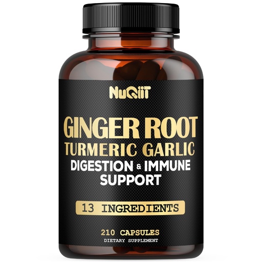 [BRSROHAOOQGQOYLB] Ginger Supplements Capsules with Turmeric Curcumin, Garlic Bulb, Berberine HCl, Echinacea - 210 Capsules