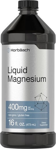[BRSRO2QCDIGWKAIZ] Horbaach Liquid Magnesium 16 fl oz | Vital Trace Minerals Complex | with Sulfate, Lithium, and Boron | Vegetarian, Non-GMO & Gluten Free Supplement