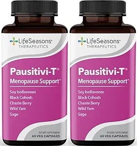 [BRSROBILDJ7BUC3U] Pausitivi-T - Menopause Support Supplement - Relief for Hot Flashes, Hormone Imbalance & Night Sweats - Nourishes Tissue - Sage, Chasteberry, Soy Isoflavones & Black Cohosh - 60 Capsules (Pack of 2)