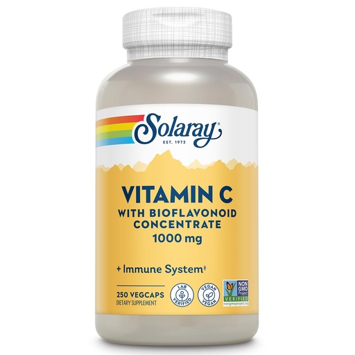 [BRSWIZABPINRCCTI] SOLARAY Vitamin C 1000mg with Bioflavonoids Concentrate - Vitamin C Capsules with Rose HIPS and Acerola Cherry - Antioxidant, Heart Health and Immune Support Supplement, Vegan, Non-GMO, 250 Servings