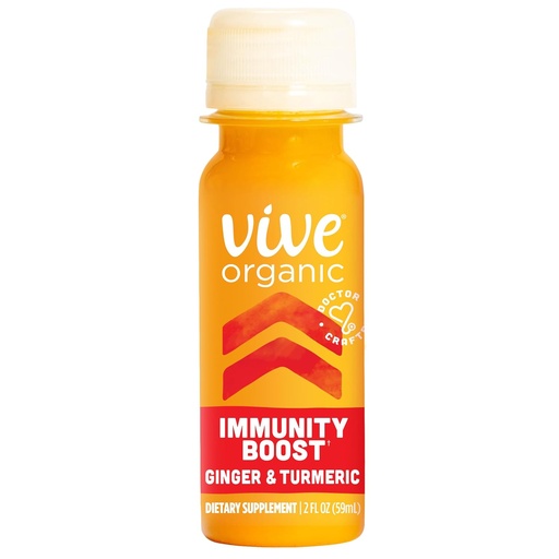 [BRSWG2QCOAMQ2234] Vive Organic Immunity Boost Original (2 oz) Immunity Wellness Shot with Cold-Pressed Ginger, Turmeric, Echinacea & Black Pepper - USDA Organic & No Added Sugars or Artificial Ingredients, Yellow