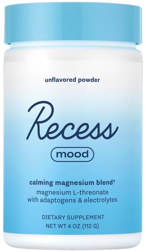 [BRSW2HAFO4JQIDT6] Recess Mood Powder, Calming Magnesium L-Threonate Blend with Passion Flower, L-Theanine, Electrolytes, Magnesium Calm Support Powder Supplement - Unflavored 28 Serving Tub