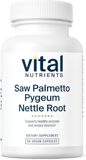 [BRSWIYQFBUMGMDIZ] Vital Nutrients Saw Palmetto with Pygeum & Nettle Root - Vegan Saw Palmetto for Men Support Healthy Prostate Fungsi * - Gluten, Dairy, Soy Free - 60 Capsules