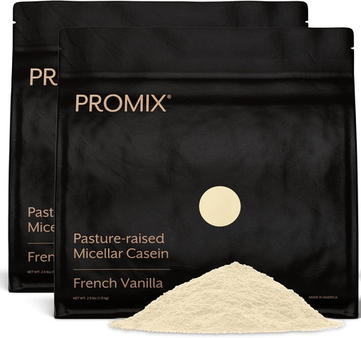 [BRSRMFQ2DEIWADYU] ProMix Nutrition Casein Protein Powder - Grass-Fed, Pasture Raised, Slow Release 25g Micellar Casein - 5.4g BCAAs Gluten Free, Sugar Free, Soy Free - Vanilla, 5lb