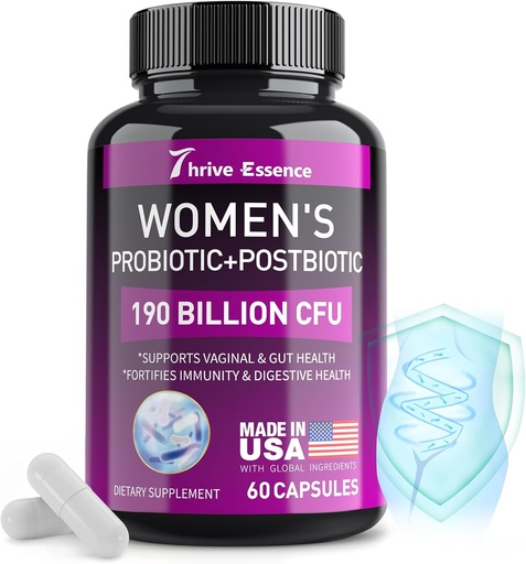 [BRSRA2QBDIHGAALJ] Probiotics for Women 190 Billion CFU - 10 Strains & Postbiotics for Wowen- Immune, Digestive, Gut, Vaginal & Urinary Health, PH Balance- Supports Occasional Constipation, Gas & Bloating, 60 Capsule