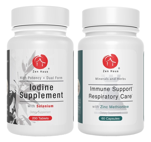 [BRSWYAQOOZ5BSF3L] Zen Haus Iodine and Immune Bundle - 12.5 mg Iodine Complex with The Immune and Respiratory Support Formula