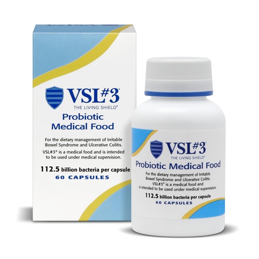 [BRSWGBIROICQEELB] VSL#3® Probiotics for Digestive Health, IBS & UC Symptoms - 112.5B CFUs, High-Potency, Multi-Strain, Live, Refrigerated Probiotic, Medical Food for Gut Health Support in Men & Women, 60 Capsules