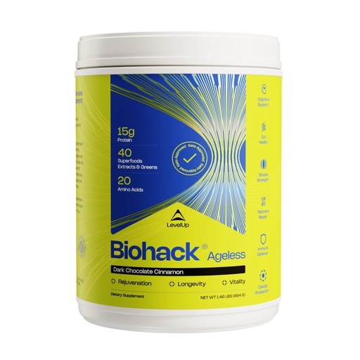 [BRSROGI2AB7QA3Y3] LevelUp Biohack Ageless: Colostrum Collagen Superfoods Antioxidants Spermidine Amino Acids Creatine for Women and Men, Total Body Rejuvenation (Dark Chocolate Cinnamon)
